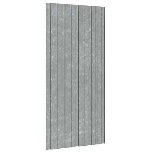 Tagplader 12 stk. 100x45 cm galvaniseret stål sølvfarvet