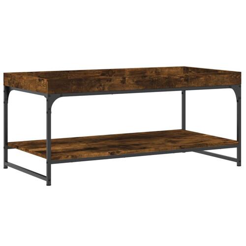 Sofabord 100x49x45 cm konstrueret træ røget egetræsfarve