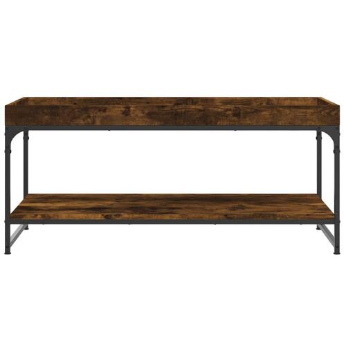Sofabord 100x49x45 cm konstrueret træ røget egetræsfarve