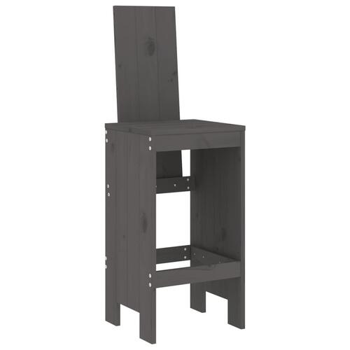Barstole 2 stk. 40x42x120 cm massivt fyrretræ grå
