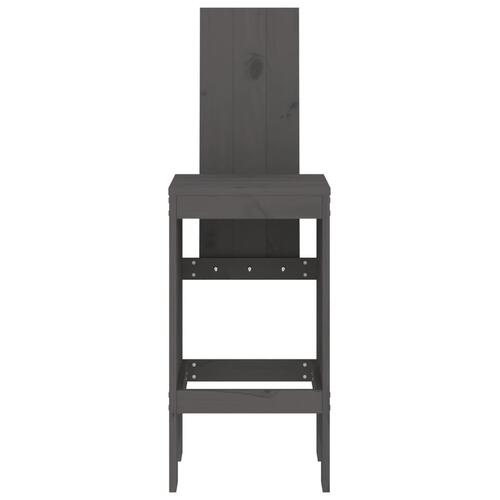 Barstole 2 stk. 40x42x120 cm massivt fyrretræ grå