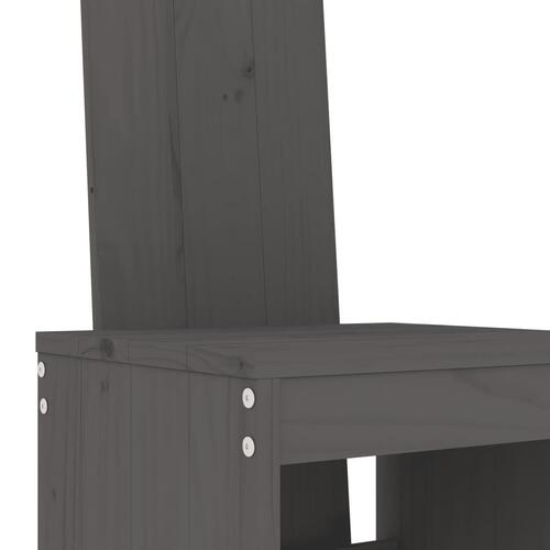 Barstole 2 stk. 40x42x120 cm massivt fyrretræ grå