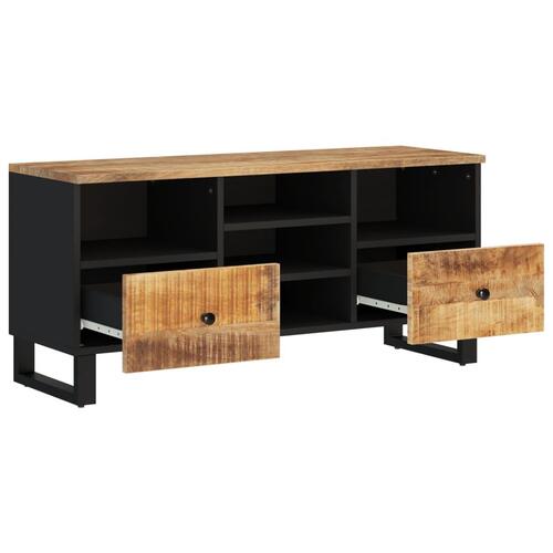 Tv-bord 100x33x46 cm massivt mangotræ og konstrueret træ