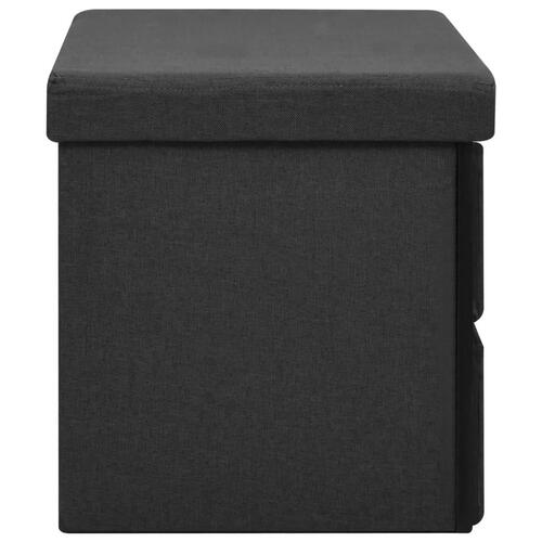 Foldbar opbevaringsbænk 76x38x38 cm kunstlærred sort