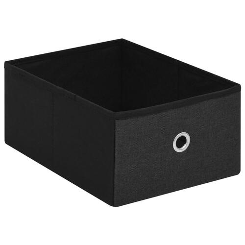 Foldbar opbevaringsbænk 76x38x38 cm kunstlærred sort