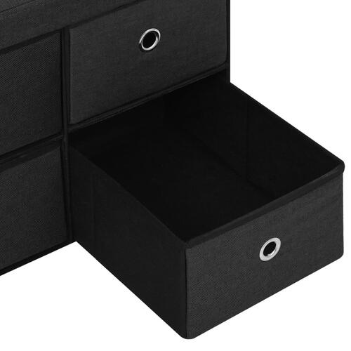 Foldbar opbevaringsbænk 76x38x38 cm kunstlærred sort