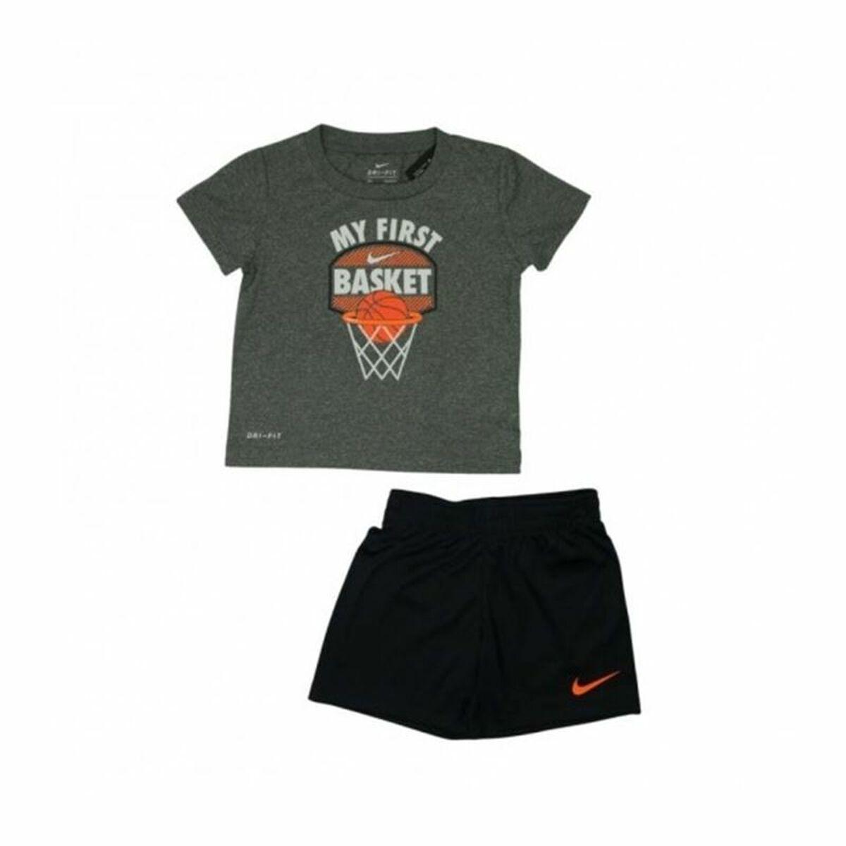 Nike My First Basket sportssæt til børn, grå/sort, 2 dele - 6 år