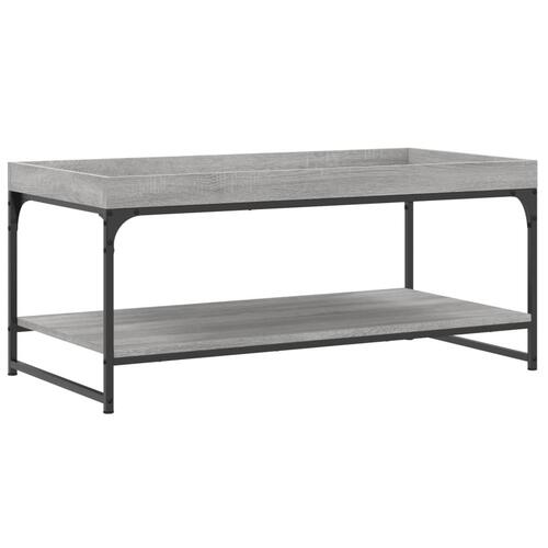Sofabord 100x49x45 cm konstrueret træ sonoma-eg grå