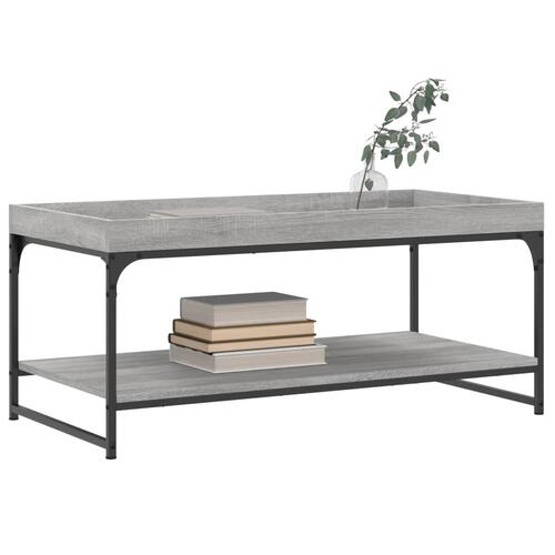 Sofabord 100x49x45 cm konstrueret træ sonoma-eg grå