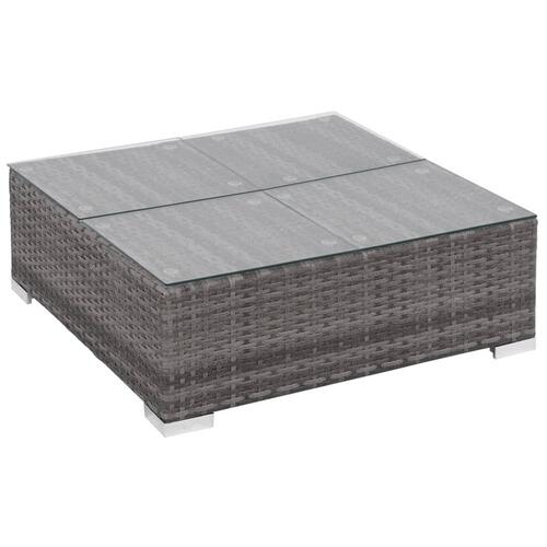 Haveloungesæt 8 dele med hynder polyrattan grå