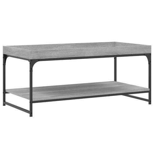 Sofabord 100x49x45 cm konstrueret træ sonoma-eg grå