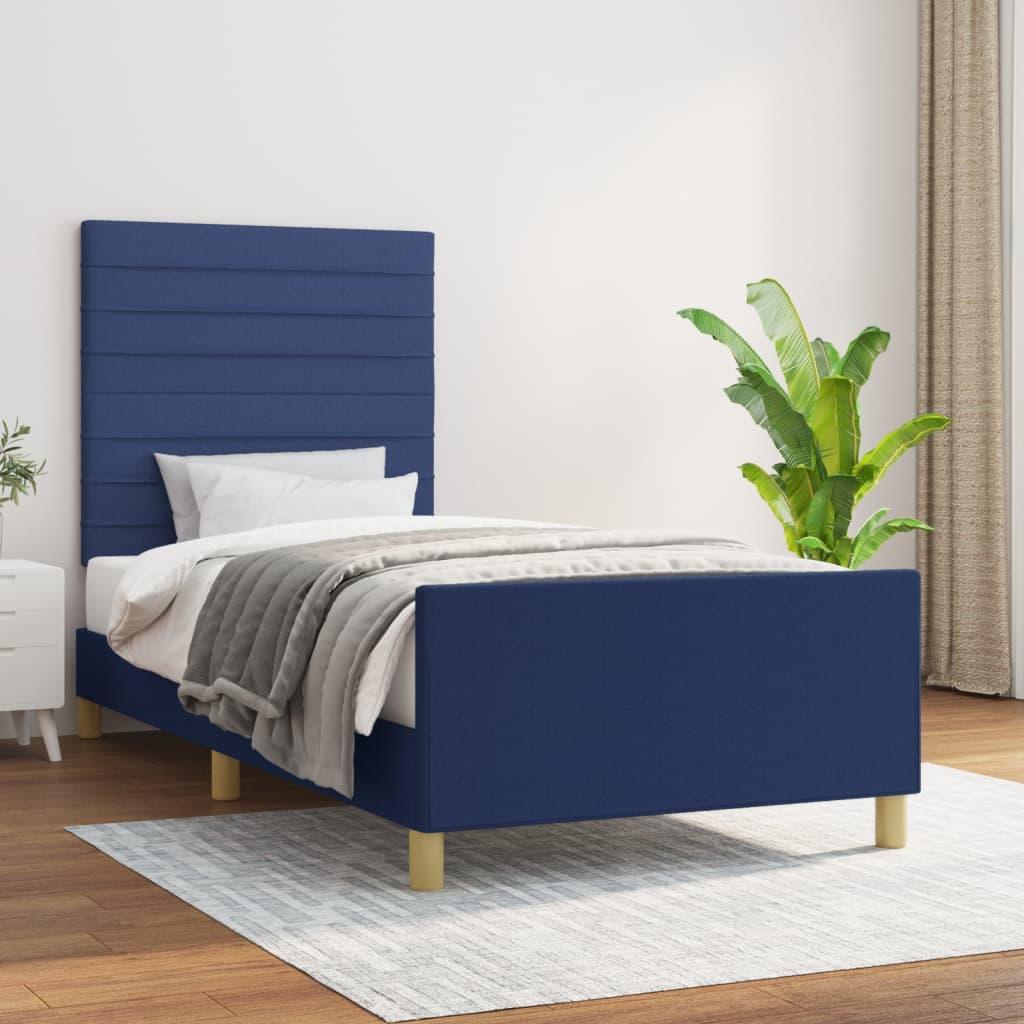 Sengeramme uden madras 80x200 cm stof blå billede