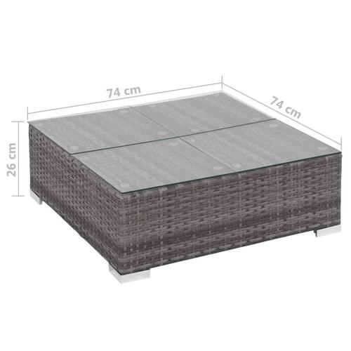 Haveloungesæt 8 dele med hynder polyrattan grå