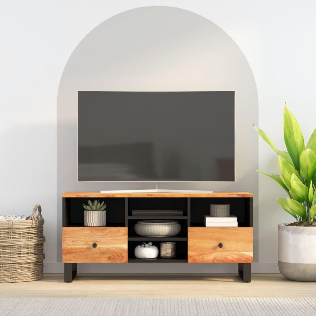 Tv-bord 100x33x46 cm massivt akacietræ og konstrueret træ