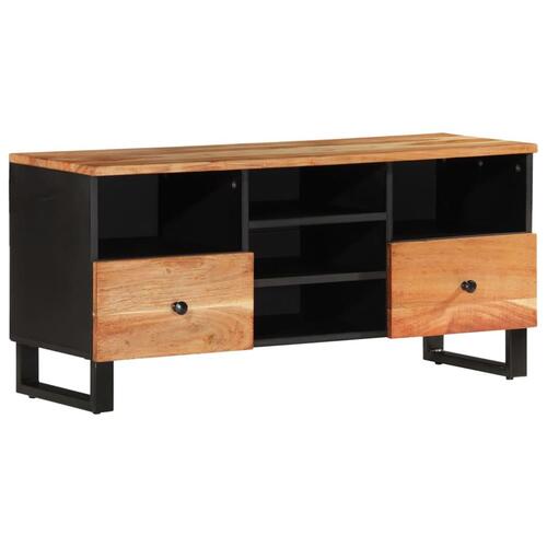 Tv-bord 100x33x46 cm massivt akacietræ og konstrueret træ