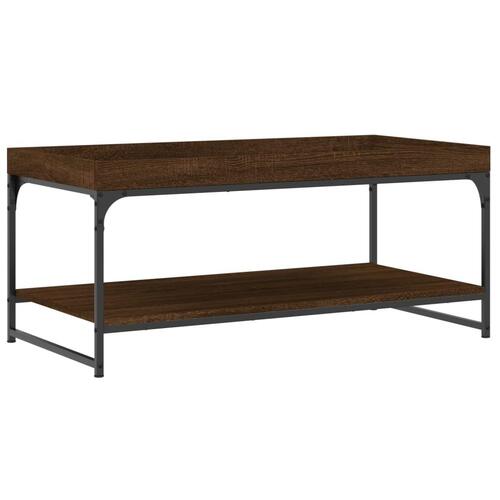 Sofabord 100x49x45 cm konstrueret træ brun egetræsfarve