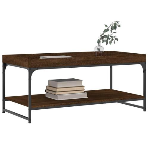 Sofabord 100x49x45 cm konstrueret træ brun egetræsfarve