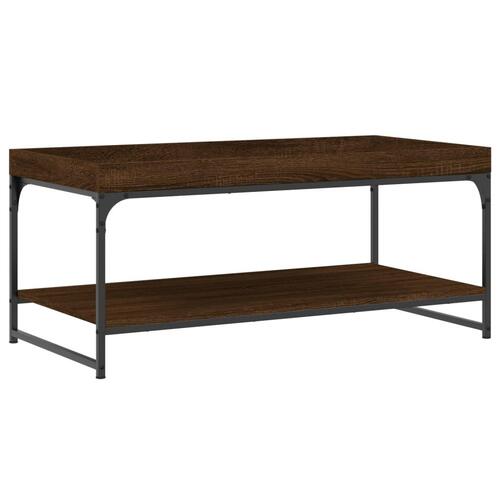 Sofabord 100x49x45 cm konstrueret træ brun egetræsfarve