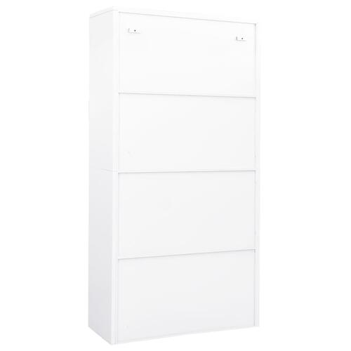 Kontorskab 90x40x180 cm stål hvid