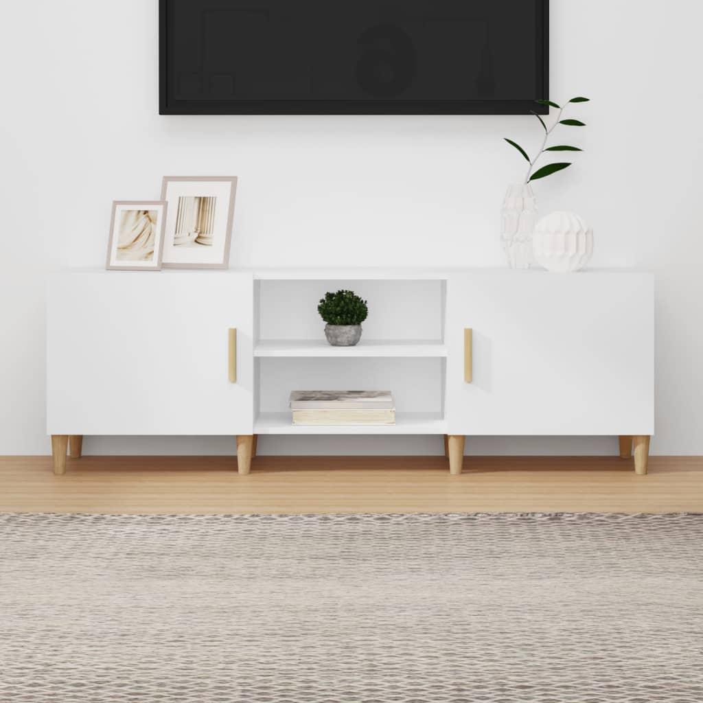 Tv-bord 150x30x50 cm konstrueret træ hvid