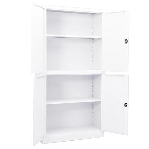 Kontorskab 90x40x180 cm stål hvid