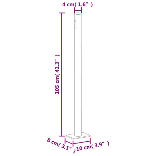 Sammenrullelig sidemarkise til terrassen 170x1200 cm sort