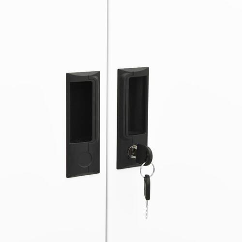 Kontorskab 90x40x180 cm stål hvid