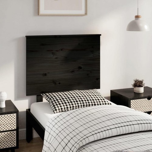 Sengegærde 79x6x82,5 cm massivt fyrretræ sort