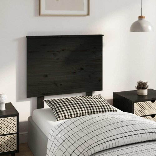 Sengegærde 79x6x82,5 cm massivt fyrretræ sort