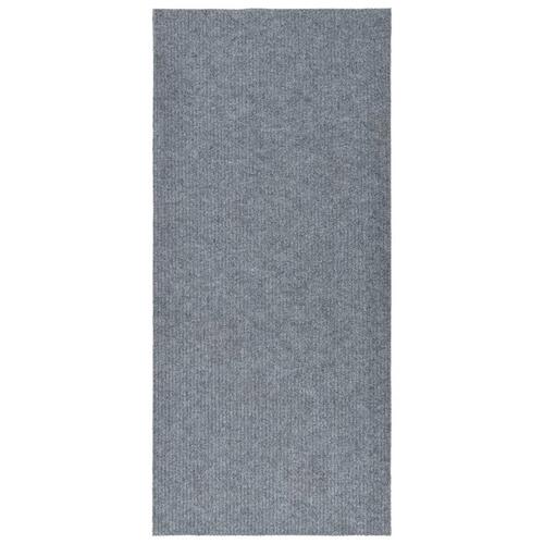 Snavsbestandig tæppeløber 100x250 cm blå og grå