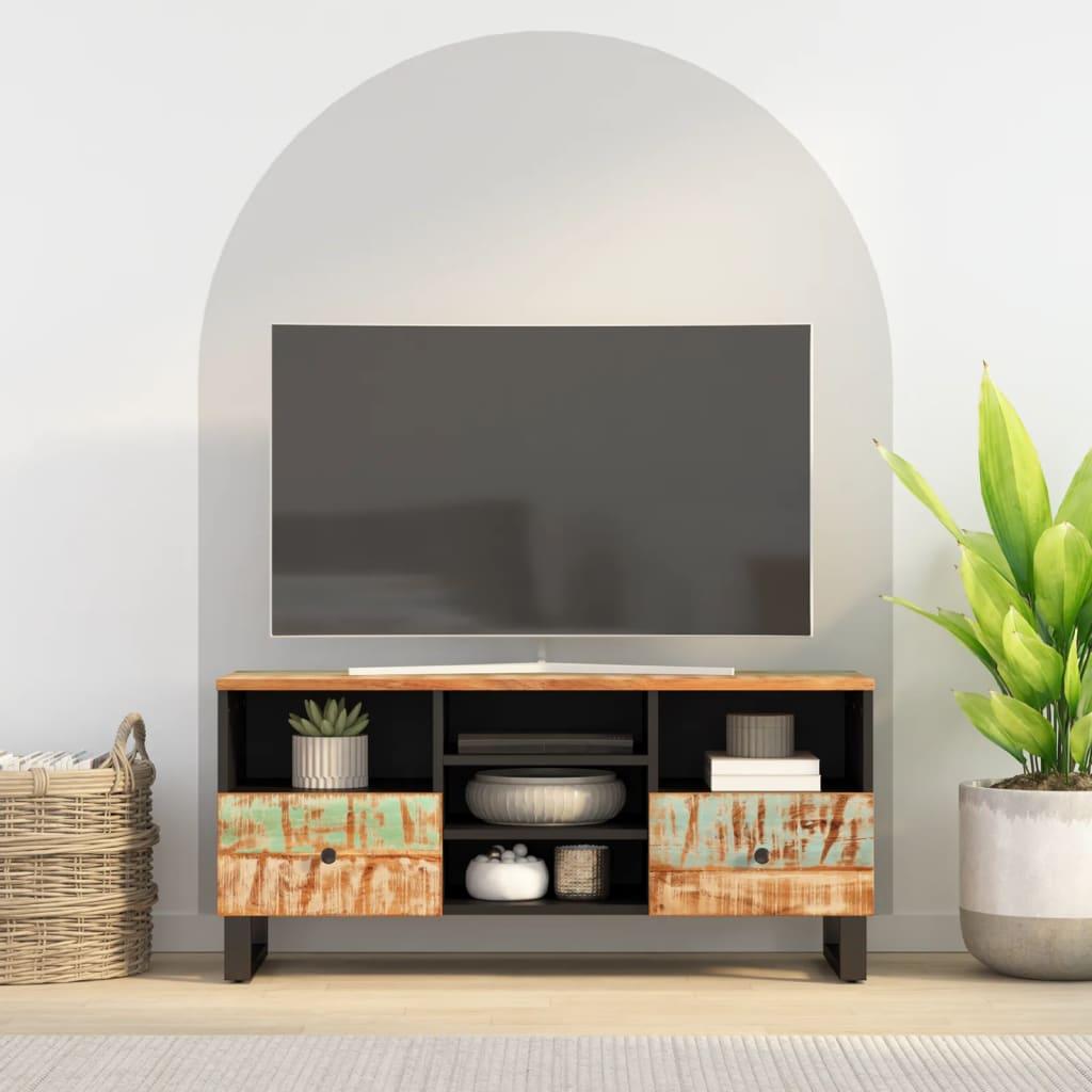 Tv-bord 100x33x46 cm massivt genbrugstræ og konstrueret træ