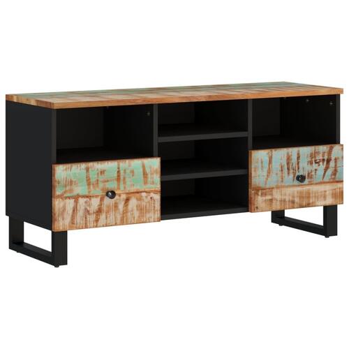 Tv-bord 100x33x46 cm massivt genbrugstræ og konstrueret træ