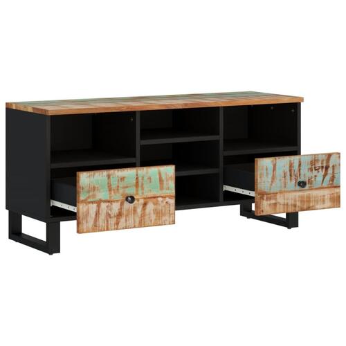 Tv-bord 100x33x46 cm massivt genbrugstræ og konstrueret træ