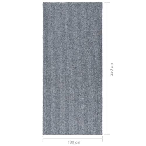 Snavsbestandig tæppeløber 100x250 cm blå og grå