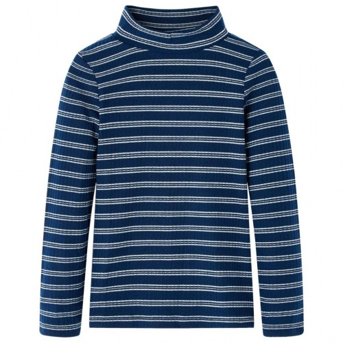 Langærmet T-shirt til børn str. 116 marineblå