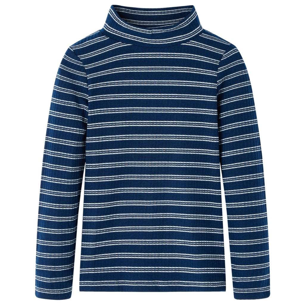 Langærmet T-shirt til børn str. 116 marineblå