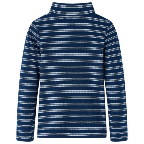 Langærmet T-shirt til børn str. 116 marineblå