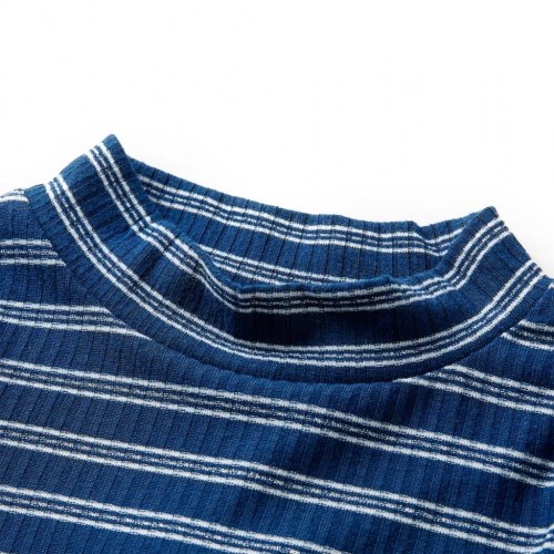 Langærmet T-shirt til børn str. 116 marineblå