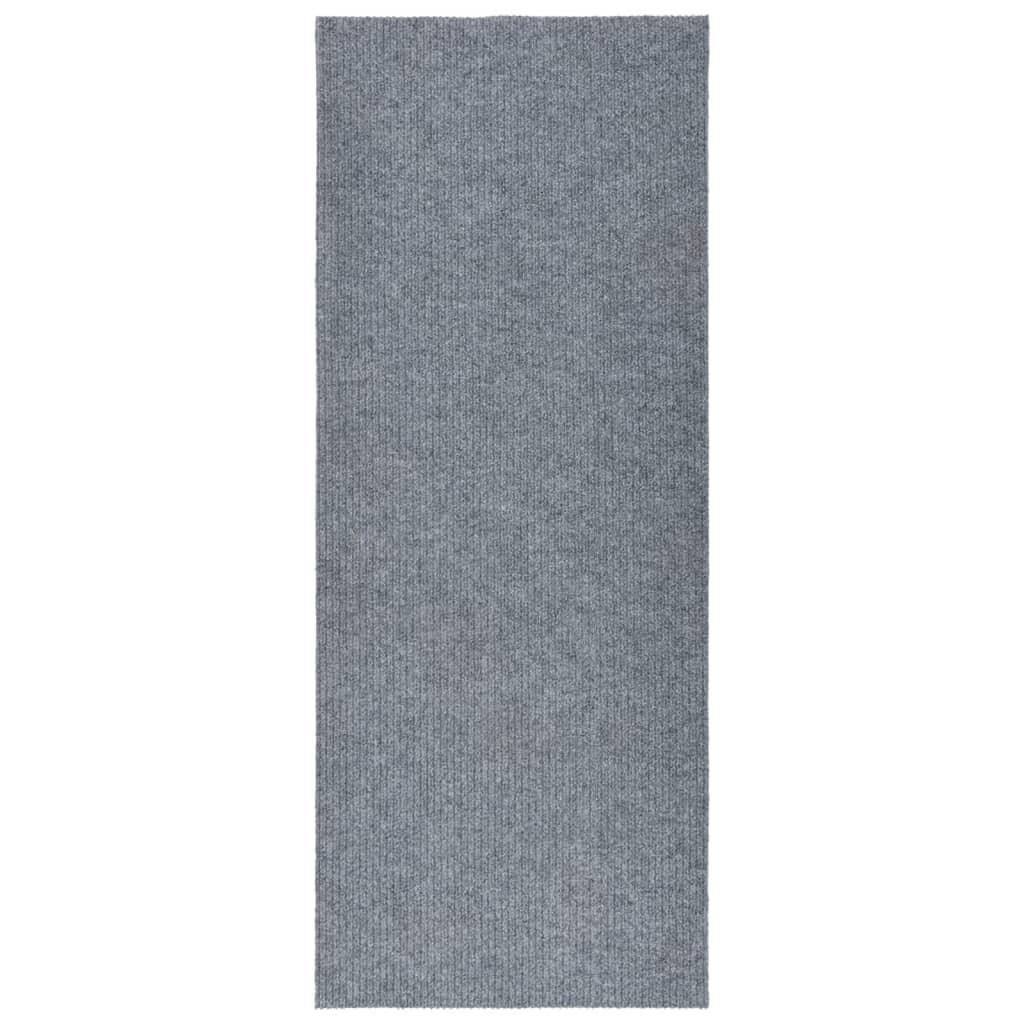 Snavsbestandig tæppeløber 100x300 cm blå og grå