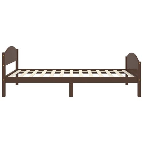 Sengestel 90x200 cm massivt fyrretræ mørkebrun