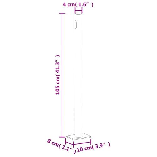 Sammenrullelig sidemarkise til terrassen 170x1200 cm antracit