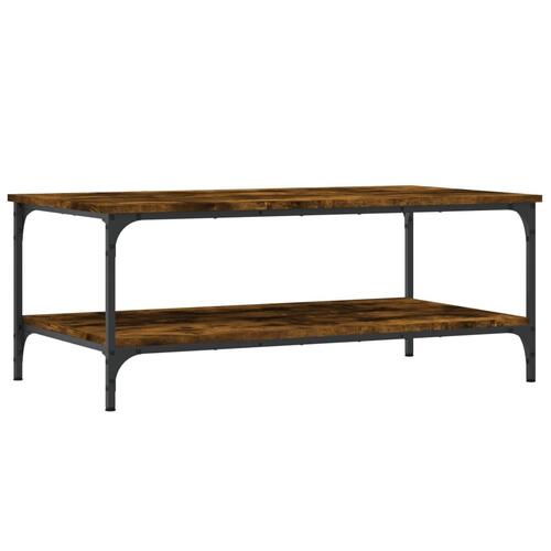 Sofabord 100x55x40 cm konstrueret træ røget egetræsfarve