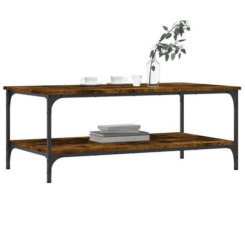 Sofabord 100x55x40 cm konstrueret træ røget egetræsfarve
