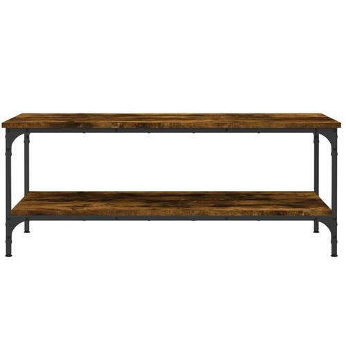 Sofabord 100x55x40 cm konstrueret træ røget egetræsfarve
