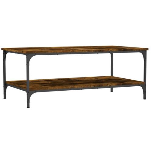 Sofabord 100x55x40 cm konstrueret træ røget egetræsfarve