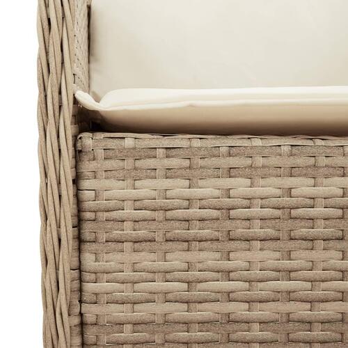 Spisebordssæt til haven 9 dele med hynder polyrattan beige