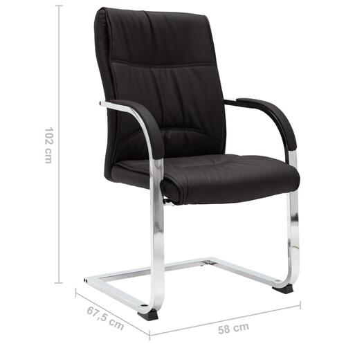 Kontorstol med cantilever kunstlæder sort