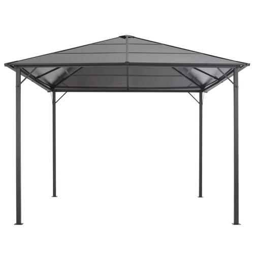 Pavillon med tag aluminium 3 x 3 m sort