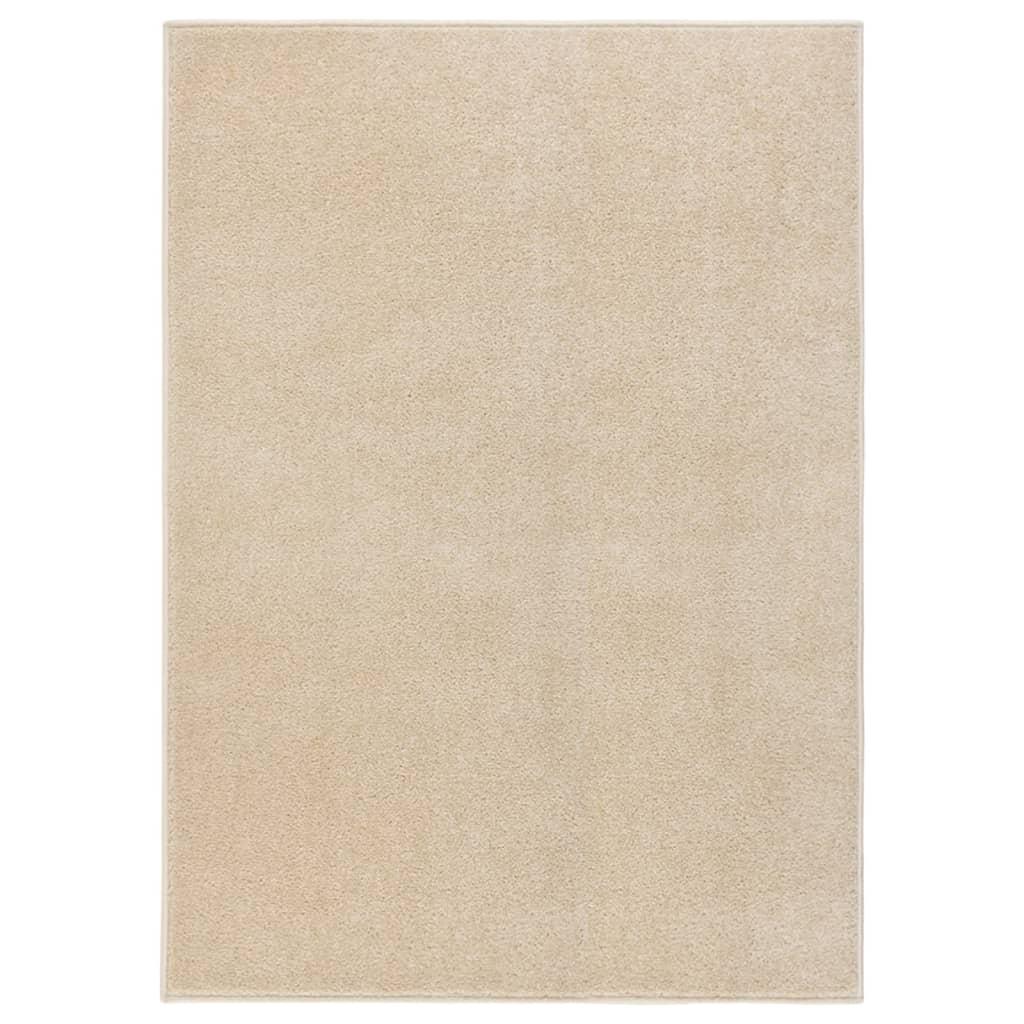 Gulvtæppe 120x170 cm kort luv beige
