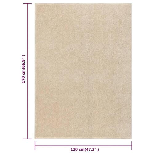 Gulvtæppe 120x170 cm kort luv beige